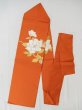 Photo1: Mint L0706S Vintage Japanese Kimono  Pale Orange NAGOYA OBI sash Peony Silk. (Grade A) (1)