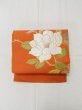 Photo2: Mint L0706S Vintage Japanese Kimono  Pale Orange NAGOYA OBI sash Peony Silk. (Grade A) (2)