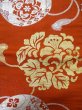 Photo3: L0706U Vintage Japanese Kimono   Red NAGOYA OBI sash Chinese flower Silk. (Grade C) (3)