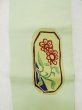 Photo4: L0706V Vintage Japanese Kimono Pale Light Yellowish Green NAGOYA OBI sash UME plum bloom Silk. (Grade A) (4)