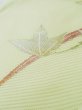 Photo8: L0706W Vintage Japanese Kimono Pale Light Teal NAGOYA OBI sash MOMIJI maple leaf Silk. (Grade A) (8)