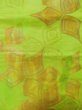 Photo4: L0707A Vintage Japanese Kimono   Yellowish Green NAGOYA OBI sash Abstract pattern Silk. (Grade A) (4)