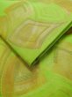 Photo11: L0707A Vintage Japanese Kimono   Yellowish Green NAGOYA OBI sash Abstract pattern Silk. (Grade A) (11)