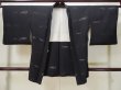 Photo1: Mint L0713L Used Japanese women  Black HAORI short jacket / Silk. Wave   (Grade A) (1)