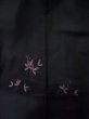 Photo3: L0713O Used Japanese women  Black HAORI short jacket / Synthetic. Flower   (Grade A) (3)