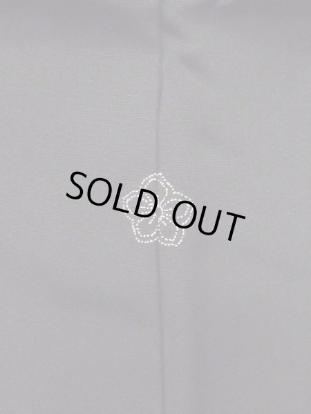 Photo3: L0713P Used Japanese women  Black HAORI short jacket / Silk. Leaf   (Grade B) (3)