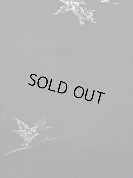 Photo5: L0713P Used Japanese women  Black HAORI short jacket / Silk. Leaf   (Grade B) (5)