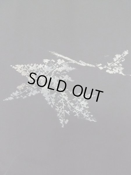 Photo7: L0713P Used Japanese women  Black HAORI short jacket / Silk. Leaf   (Grade B) (7)