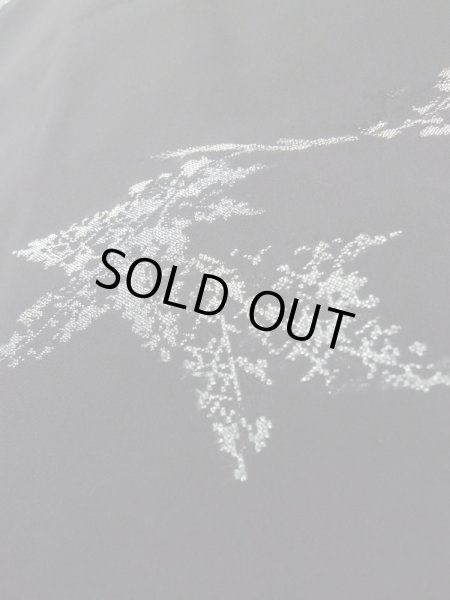 Photo9: L0713P Used Japanese women  Black HAORI short jacket / Silk. Leaf   (Grade B) (9)