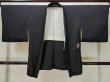 Photo1: L0713R Used Japanese women  Black HAORI short jacket / Synthetic. Pot   (Grade B) (1)