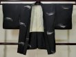 Photo1: L0713T Used Japanese women  Black HAORI short jacket / Synthetic. Stream,   (Grade A) (1)