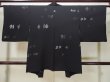 Photo2: L0713V Used Japanese women  Black HAORI short jacket / Silk. Leaf   (Grade B) (2)