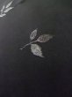 Photo9: L0713V Used Japanese women  Black HAORI short jacket / Silk. Leaf   (Grade B) (9)