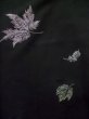 Photo5: L0713X Used Japanese women  Black HAORI short jacket / Synthetic. MOMIJI maple leaf,   (Grade A) (5)