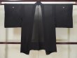 Photo2: L0714C Used Japanese women  Black HAORI short jacket / Silk.    (Grade B) (2)