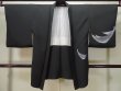 Photo1: L0714D Used Japanese women  Black HAORI short jacket / Silk. Abstract pattern   (Grade B) (1)