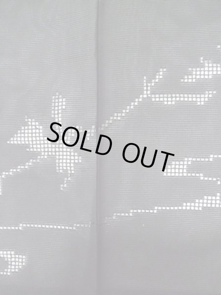 Photo5: L0720D Used Japanese women  Black HAORI short jacket / Silk. Leaf,   (Grade C) (5)