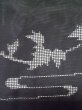 Photo6: L0720D Used Japanese women  Black HAORI short jacket / Silk. Leaf,   (Grade C) (6)