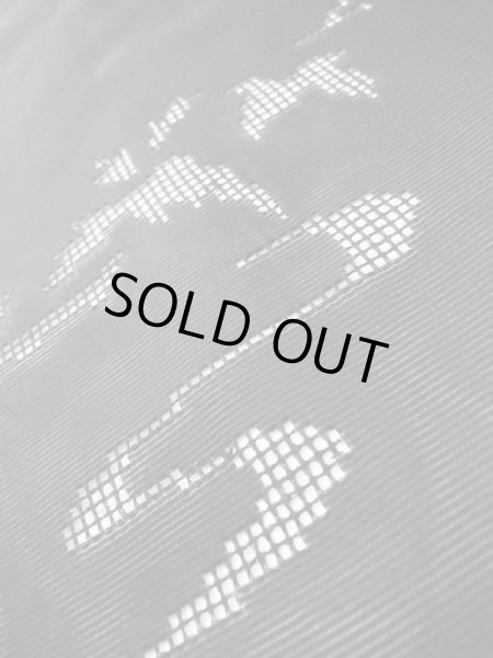 Photo9: L0720D Used Japanese women  Black HAORI short jacket / Silk. Leaf,   (Grade C) (9)