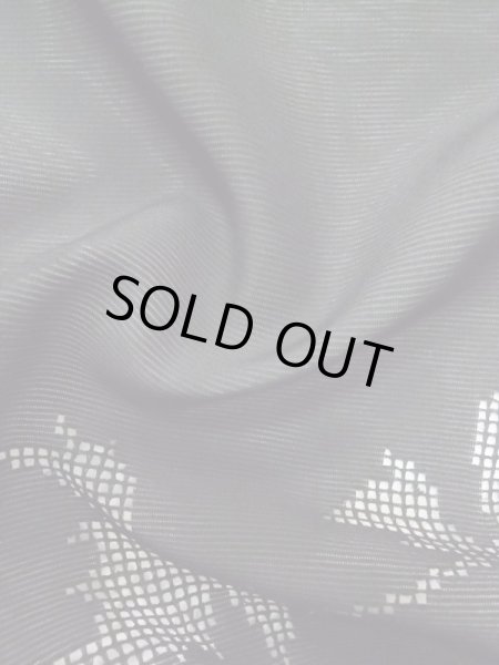 Photo11: L0720D Used Japanese women  Black HAORI short jacket / Silk. Leaf,   (Grade C) (11)