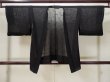 Photo1: Mint L0720E Used Japanese women  Black HAORI short jacket / Silk. MOMIJI maple leaf,   (Grade A) (1)