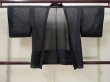 Photo1: L0720F Used Japanese women  Black HAORI short jacket / Silk. Wave,   (Grade A) (1)