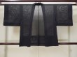 Photo2: L0720F Used Japanese women  Black HAORI short jacket / Silk. Wave,   (Grade A) (2)