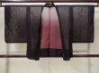 Photo1: L0720I Used Japanese women Reddish Black HAORI short jacket / Silk. Lozenges,   (Grade B) (1)
