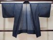 Photo1: L0720M Used Japanese women Dark Blue HAORI short jacket / Silk. Abstract pattern   (Grade B) (1)