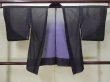 Photo1: Mint L0720N Used Japanese women Bluish Black HAORI short jacket / Silk. Abstract pattern   (Grade A) (1)