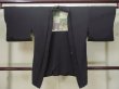 Photo1: L0720P Used Japanese women  Black HAORI short jacket / Silk.    (Grade D) (1)