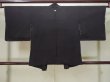 Photo2: L0720Q Used Japanese women  Black HAORI short jacket / Silk.    (Grade D) (2)