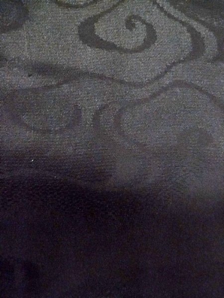 Photo6: L0720Q Used Japanese women  Black HAORI short jacket / Silk.    (Grade D) (6)