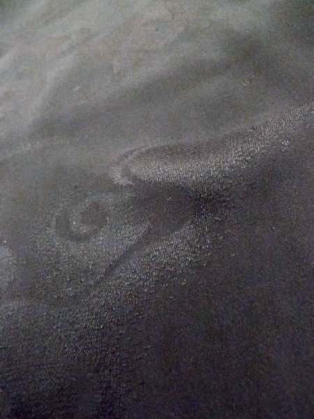 Photo10: L0720Q Used Japanese women  Black HAORI short jacket / Silk.    (Grade D) (10)