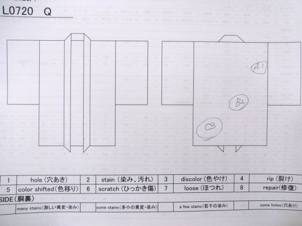 Photo14: L0720Q Used Japanese women  Black HAORI short jacket / Silk.    (Grade D) (14)