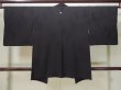 Photo2: L0720V Used Japanese women  Black HAORI short jacket / Silk.    (Grade B) (2)