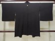 Photo2: L0720Y Used Japanese women  Black HAORI short jacket / Silk.    (Grade B) (2)