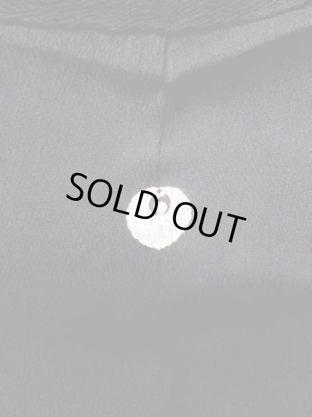 Photo3: L0720Y Used Japanese women  Black HAORI short jacket / Silk.    (Grade B) (3)