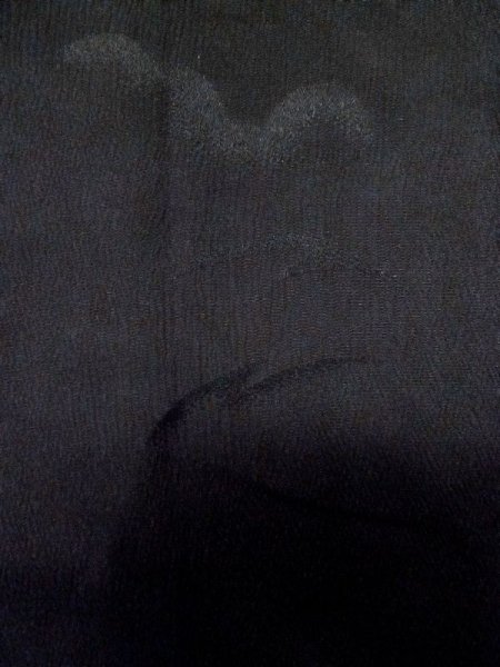 Photo7: L0720Y Used Japanese women  Black HAORI short jacket / Silk.    (Grade B) (7)