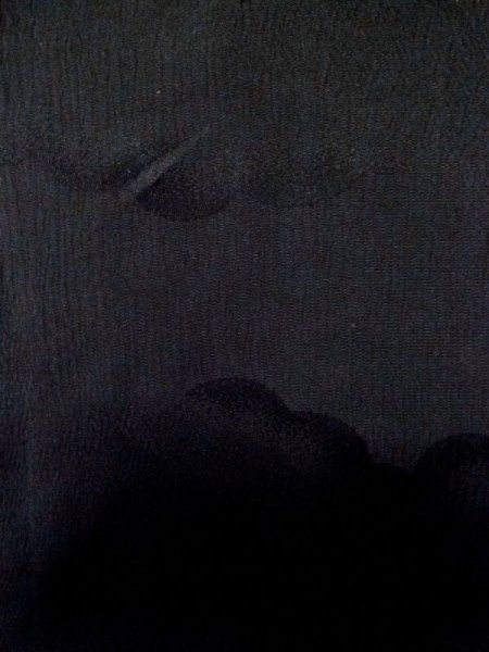 Photo8: L0720Y Used Japanese women  Black HAORI short jacket / Silk.    (Grade B) (8)