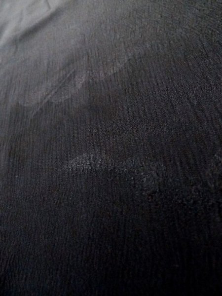 Photo11: L0720Y Used Japanese women  Black HAORI short jacket / Silk.    (Grade B) (11)