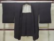 Photo1: L0721B Used Japanese women  Black HAORI short jacket / Silk.    (Grade D) (1)