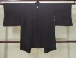 Photo2: L0721D Used Japanese women  Black HAORI short jacket / Silk.    (Grade B) (2)