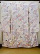 Photo1: L0727A Used Japanese womenPale Light Multi Color FURISODE long-sleeved / Silk. Flower,   (Grade B) (1)