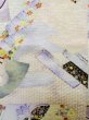 Photo11: L0727A Used Japanese womenPale Light Multi Color FURISODE long-sleeved / Silk. Flower,   (Grade B) (11)