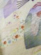 Photo16: L0727A Used Japanese womenPale Light Multi Color FURISODE long-sleeved / Silk. Flower,   (Grade B) (16)