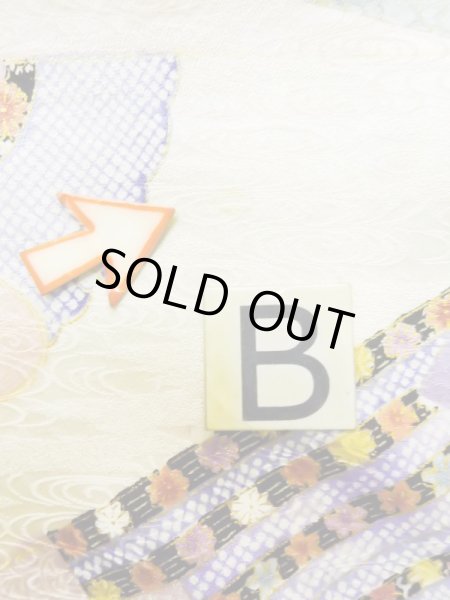 Photo22: L0727A Used Japanese womenPale Light Multi Color FURISODE long-sleeved / Silk. Flower,   (Grade B) (22)
