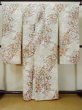 Photo3: L0727B Used Japanese women  Off White FURISODE long-sleeved / Silk. Flower,   (Grade A) (3)