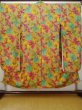 Photo1: L0727G Used Japanese women Pale Beige FURISODE long-sleeved / Synthetic. Leaf   (Grade B) (1)
