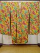 Photo3: L0727G Used Japanese women Pale Beige FURISODE long-sleeved / Synthetic. Leaf   (Grade B) (3)